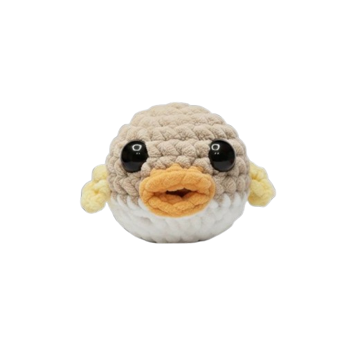 Plush toy resembling a pufferfish